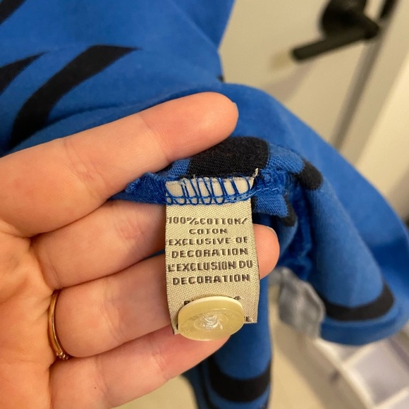 Abercrombie and Fitch Stripped Polo Shirt Size Medium Blue GUC B0032 - Picture 7 of 8